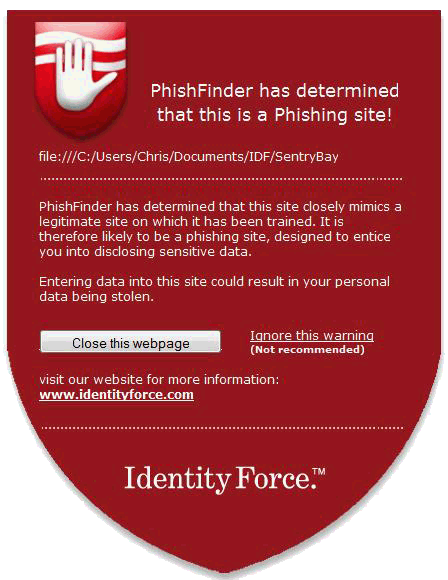 Online Protection Suite Phishing Shield